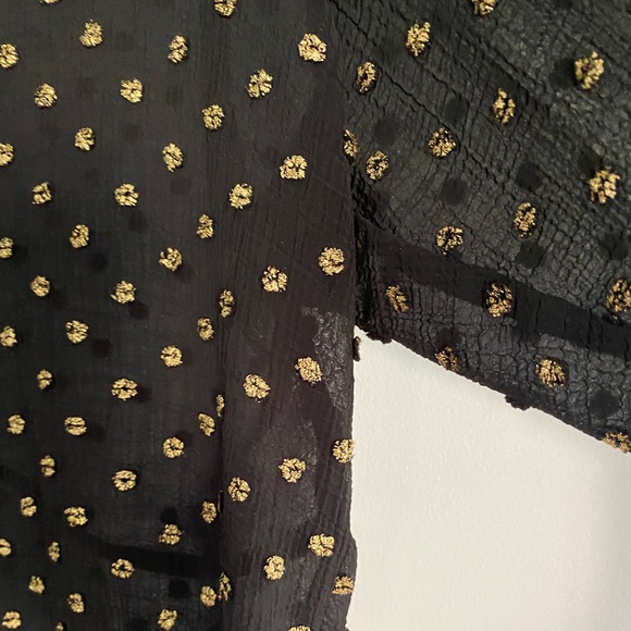 Zara Black Shirt With Gold Detail - Picture 3 of 7